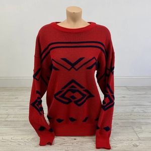 Vintage Meister 100% Wool Ski Sweater, L/XL (HG)
